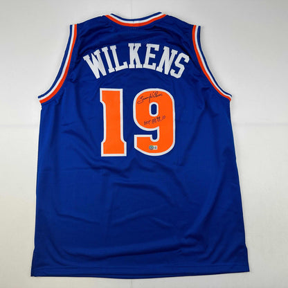Autographed/Signed Lenny Wilkens HOF Cleveland Blue Basketball Jersey Beckett BAS COA