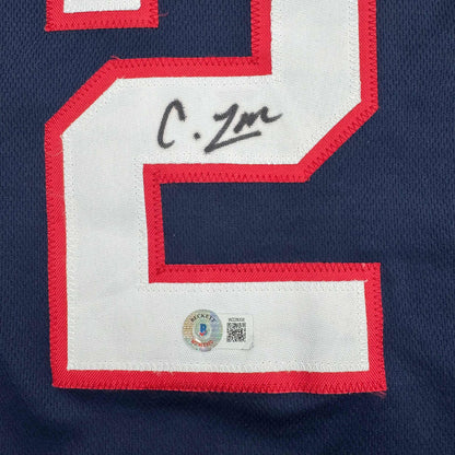 Autographed/Signed Caleb Love Arizona Blue College Basketball Jersey Beckett BAS COA
