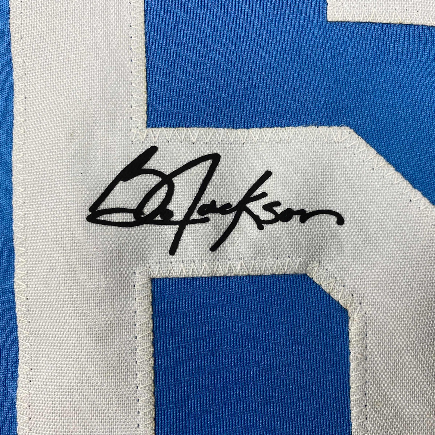 Facsimile Autographed Bo Jackson Kansas City Blue Reprint Laser Auto Baseball Jersey Size Men's XL