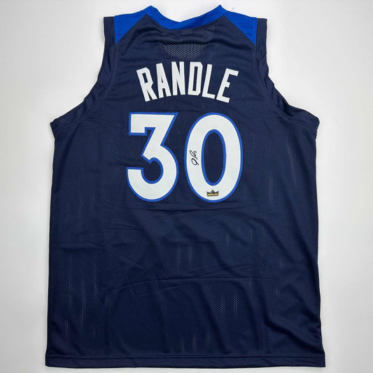 Facsimile Autographed Julius Randle Minnesota Blue Reprint Laser Auto Basketball Jersey Size Men's XL