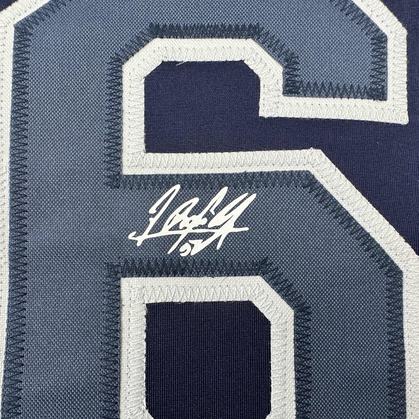 Facsimile Autographed Randy Arozarena Tampa Bay Navy Blue Reprint Laser Auto Baseball Jersey Size Men's XL