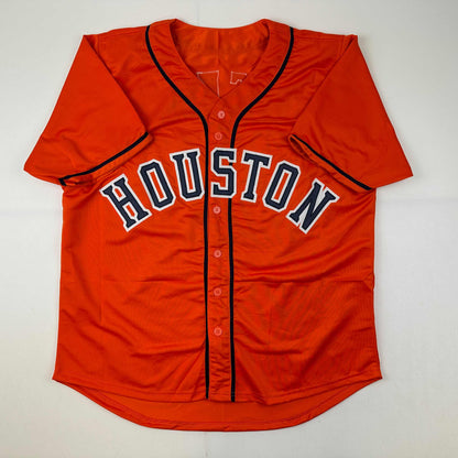 Facsimile Autographed Kyle Tucker Houston Orange Reprint Laser Auto Baseball Jersey Size Men's XL
