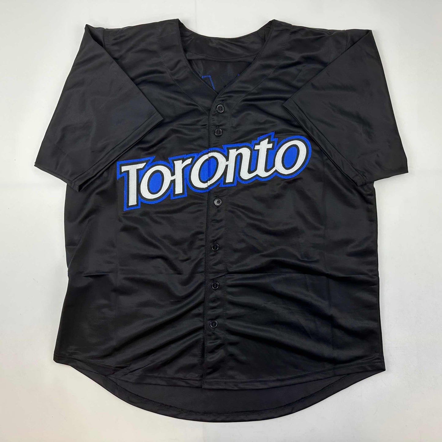 Facsimile Autographed Roy Halladay Toronto Black Reprint Laser Auto Baseball Jersey Size Men's XL