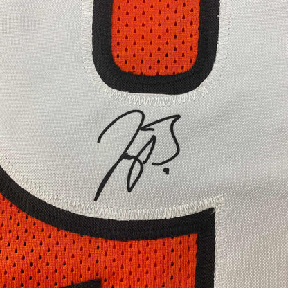 Facsimile Autographed Joe Burrow Cincinnati Orange Reprint Laser Auto Football Jersey Size Men's XL