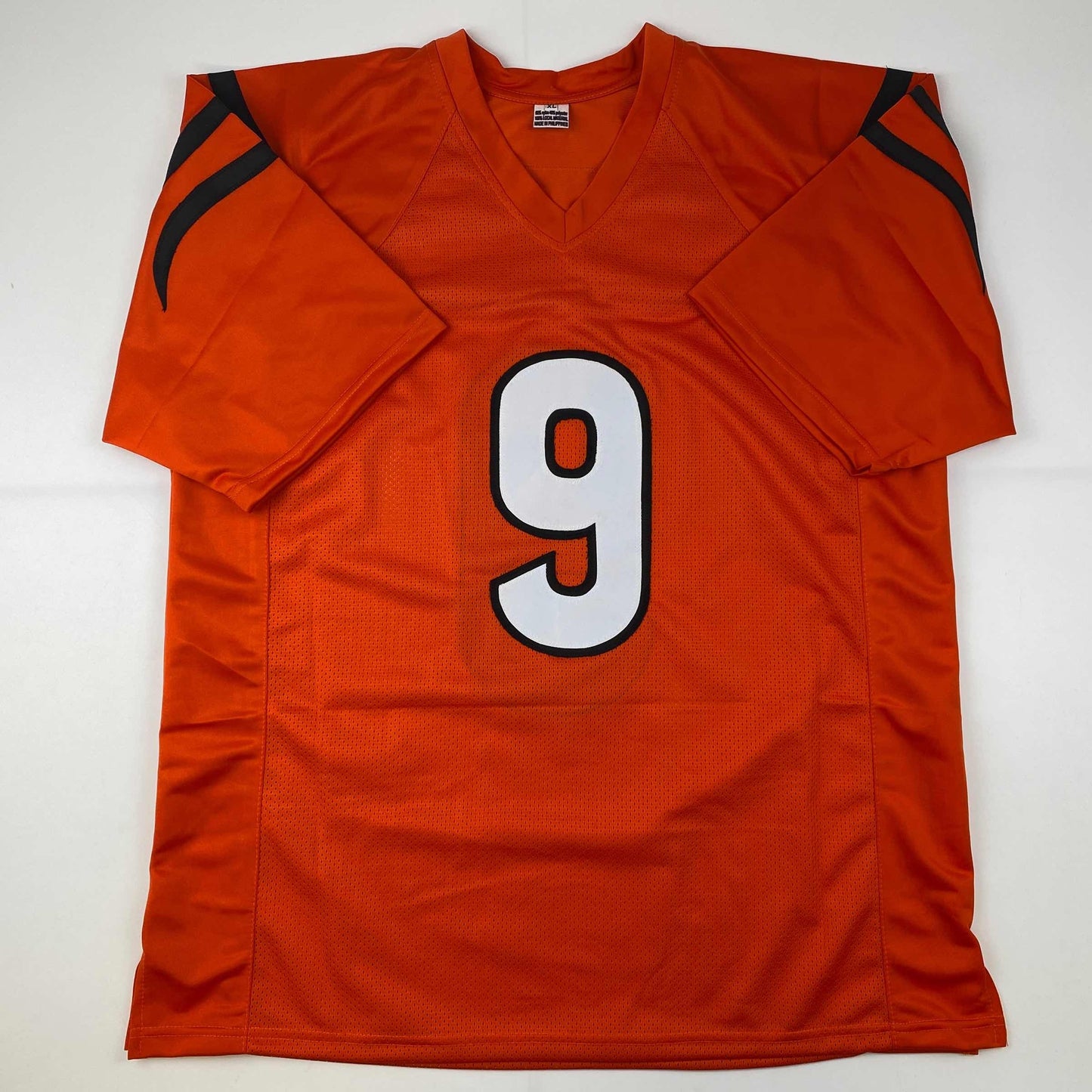 Facsimile Autographed Joe Burrow Cincinnati Orange Reprint Laser Auto Football Jersey Size Men's XL