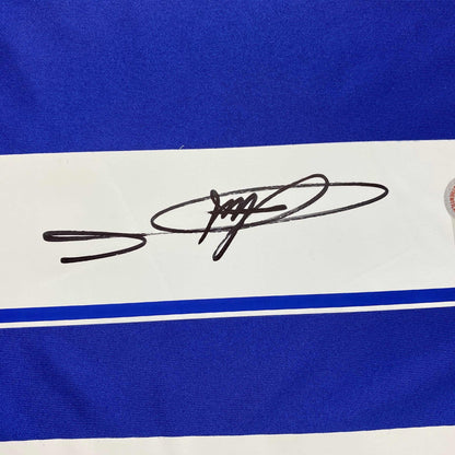 Autographed/Signed Didier Drogba Chelsea FC Blue Soccer Futbol Jersey Beckett BAS COA