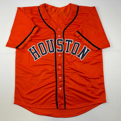 Facsimile Autographed Framber Valdez Houston Orange Reprint Laser Auto Baseball Jersey Size Men's XL