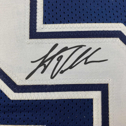 Facsimile Autographed Leighton Vander Esch Dallas Blue Reprint Laser Auto Football Jersey Size Men's XL