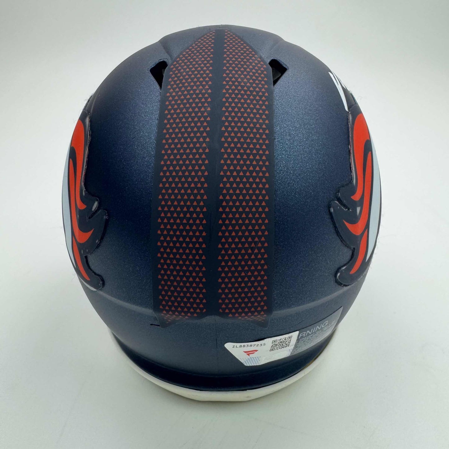 Autographed/Signed Bo Nix Denver Broncos Football Mini Helmet Fanatics COA