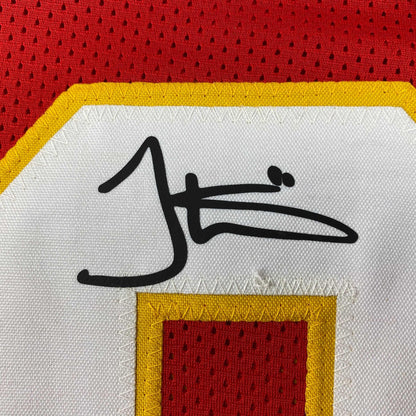 Facsimile Autographed Tyreek Hill Kansas City Red Reprint Laser Auto Football Jersey Size Men's XL