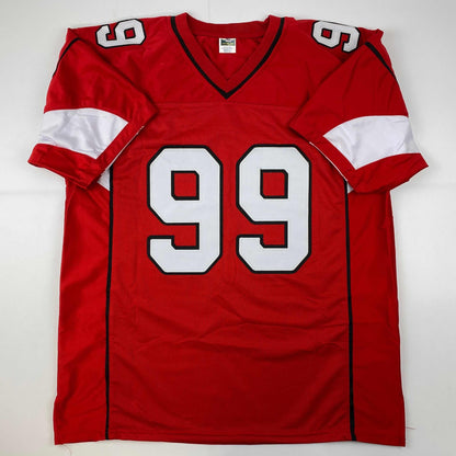 Facsimile Autographed JJ J.J. Watt Arizona Red Reprint Laser Auto Football Jersey Size Men's XL