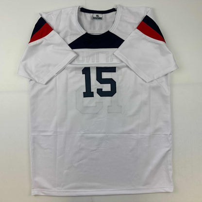 Facsimile Autographed Megan Rapinoe United States USA White World Cup Reprint Laser Auto Soccer Jersey Size Men's XL