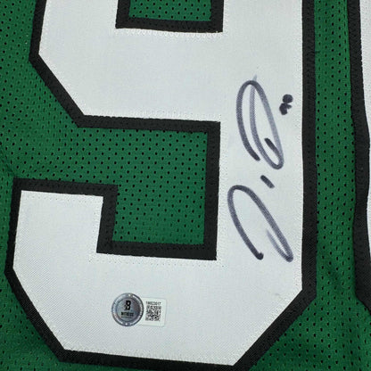 Framed Autographed/Signed Jordan Davis 35x39 Philadelphia Kelly Green Football Jersey Beckett BAS COA