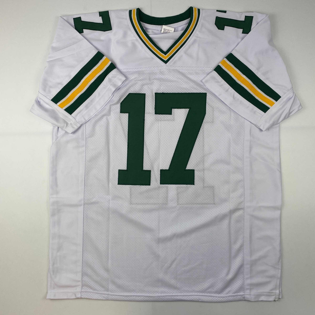 Facsimile Autographed Davante Adams Green Bay White Reprint Laser Auto Football Jersey Size Men's XL