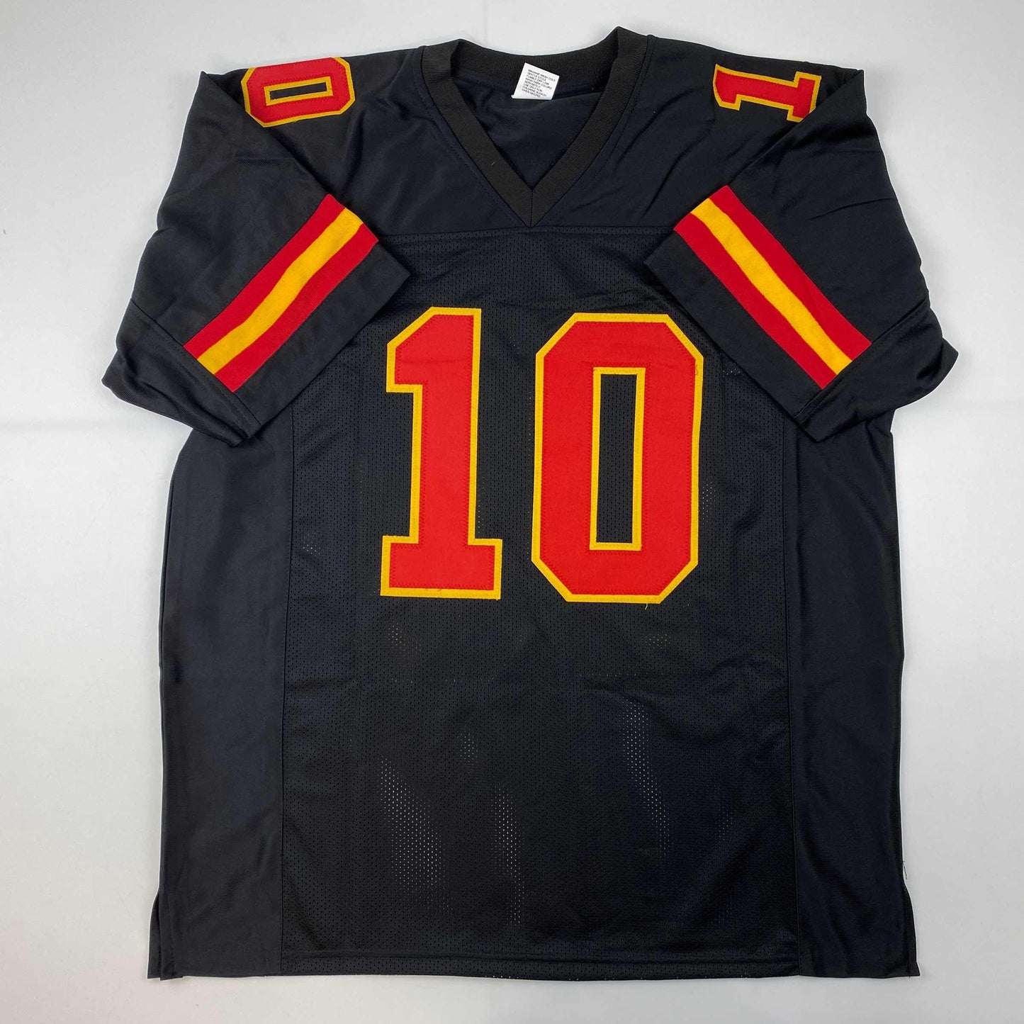 Facsimile Autographed Tyreek Hill Kansas City Black Reprint Laser Auto Football Jersey Size Men's XL