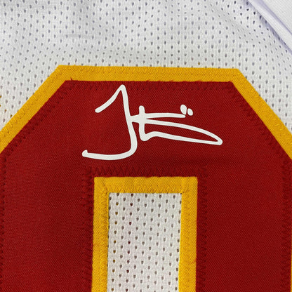 Facsimile Autographed Tyreek Hill Kansas City White Reprint Laser Auto Football Jersey Size Men's XL