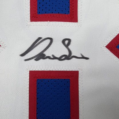 Autographed/Signed Darius Slayton New York Retro Blue Football Jersey JSA COA