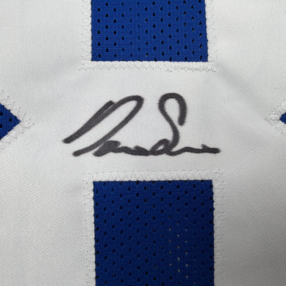 Autographed/Signed Darius Slayton New York Blue Football Jersey JSA COA