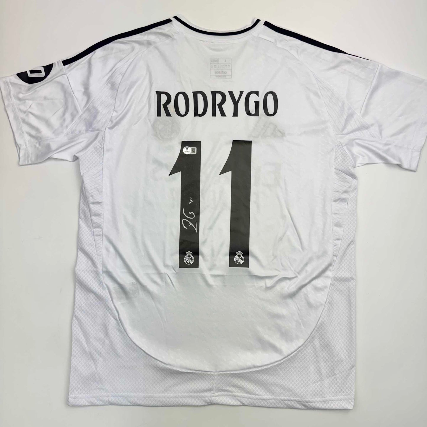 Autographed/Signed Rodrygo Silva de Goes Real Madrid White Soccer Jersey Beckett BAS COA
