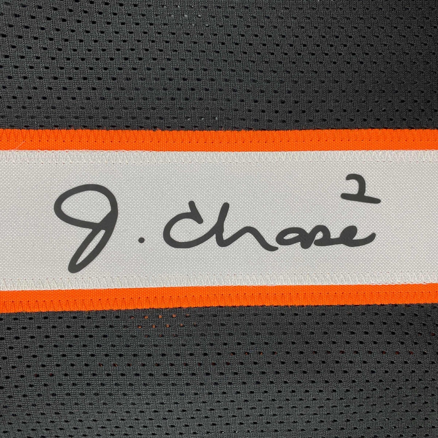 Facsimile Autographed Ja'Marr Chase Cincinnati Black Reprint Laser Auto Football Jersey Size Men's XL