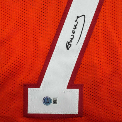 Autographed/Signed Bucky Irving Tampa Bay Orange Creamsicle Retro Throwback Football Jersey Beckett BAS COA