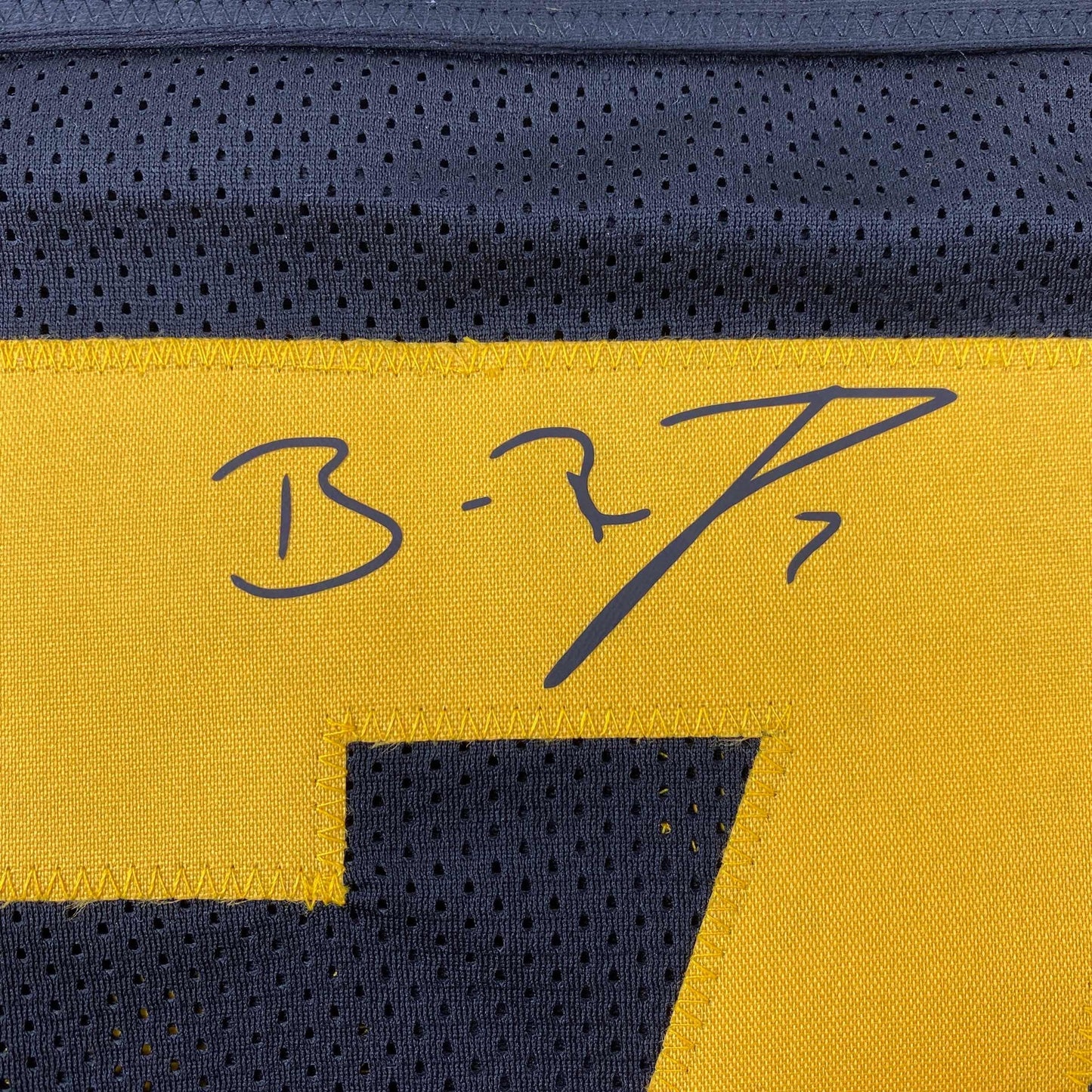 Facsimile Autographed Ben Roethlisberger Pittsburgh Color Rush Reprint Laser Auto Football Jersey Size Men's XL