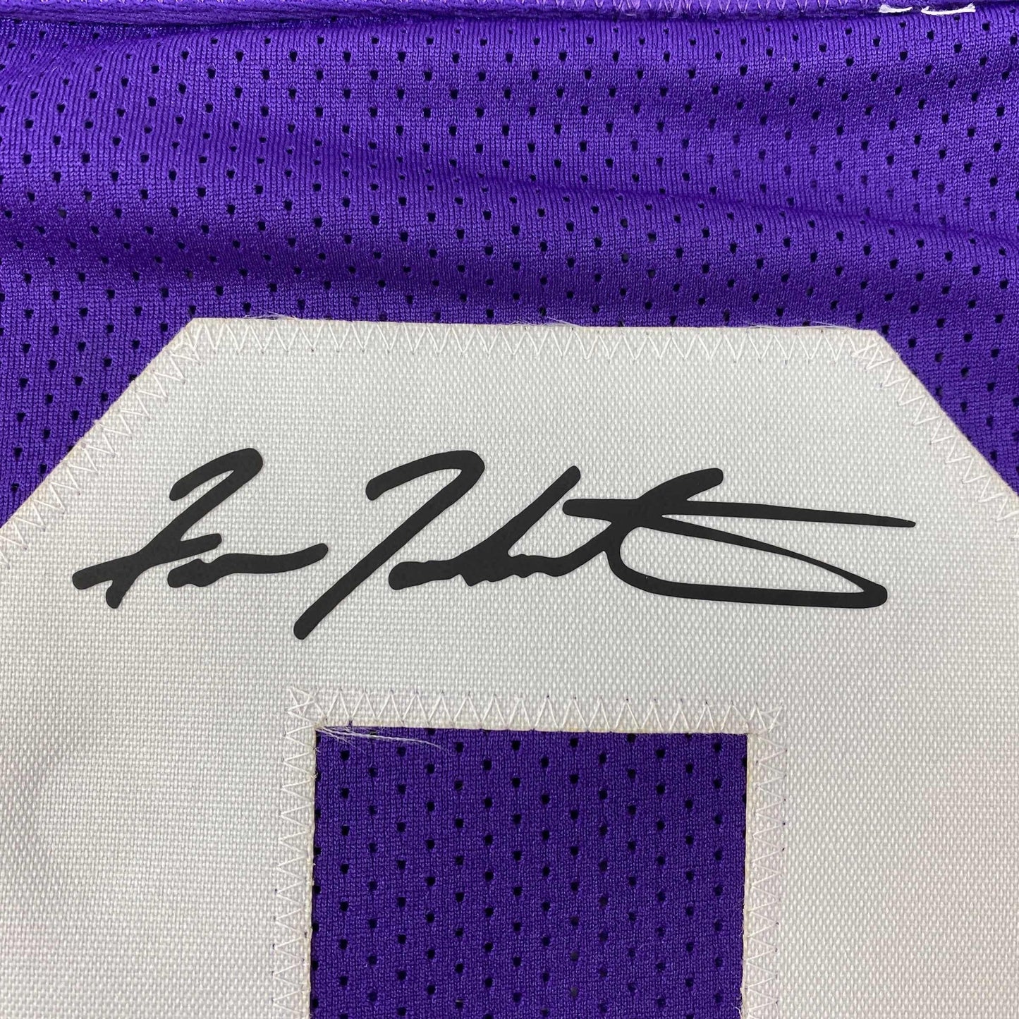 Facsimile Autographed Fran Tarkenton Minnesota Purple Reprint Laser Auto Football Jersey Size Men's XL