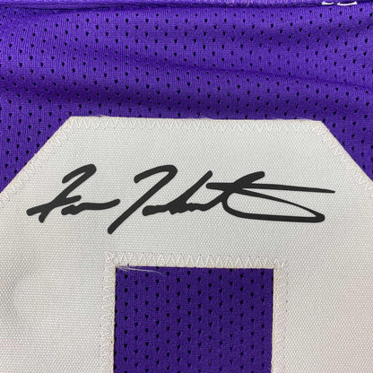 Facsimile Autographed Fran Tarkenton Minnesota Purple Reprint Laser Auto Football Jersey Size Men's XL