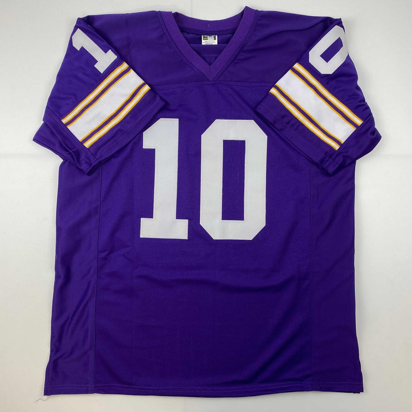 Facsimile Autographed Fran Tarkenton Minnesota Purple Reprint Laser Auto Football Jersey Size Men's XL
