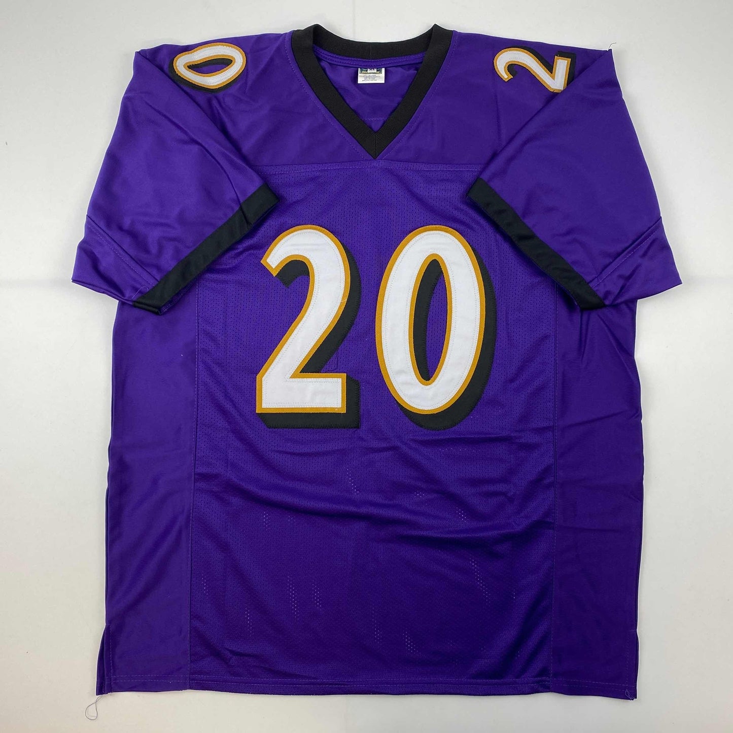 Facsimile Autographed Ed Reed Baltimore Purple Reprint Laser Auto Football Jersey Size Men's XL