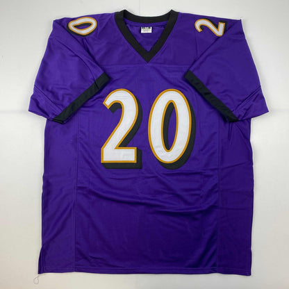 Facsimile Autographed Ed Reed Baltimore Purple Reprint Laser Auto Football Jersey Size Men's XL