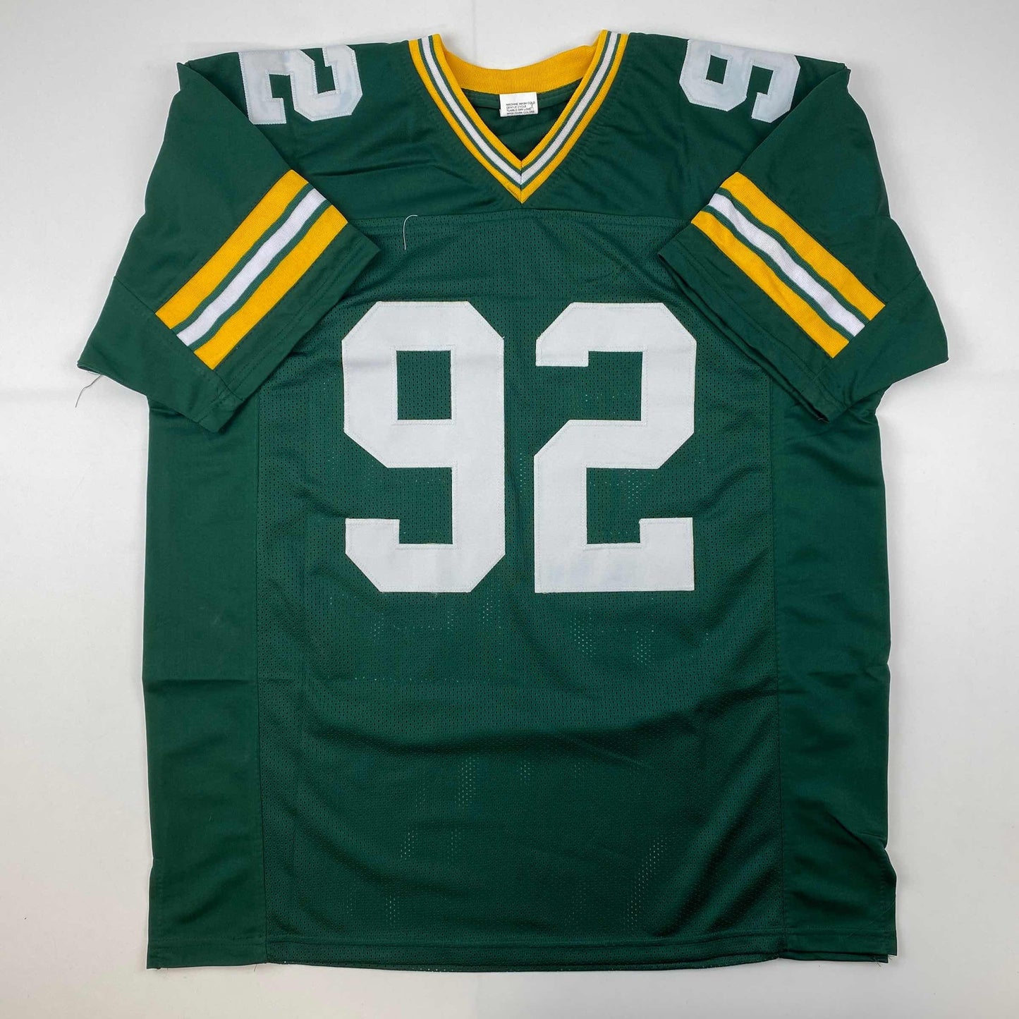Facsimile Autographed Reggie White Green Bay Green Reprint Laser Auto Football Jersey Size Men's XL