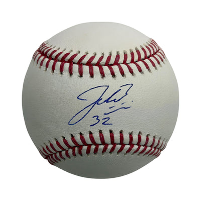 Autographed/Signed Jacob Misiorowski Rawlings Official Major League ROML Baseball JSA COA