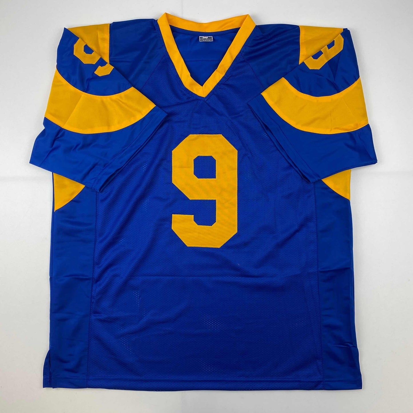 Facsimile Autographed Matthew Stafford Los Angeles LA Royal Blue Retro Reprint Laser Auto Football Jersey Size Men's XL