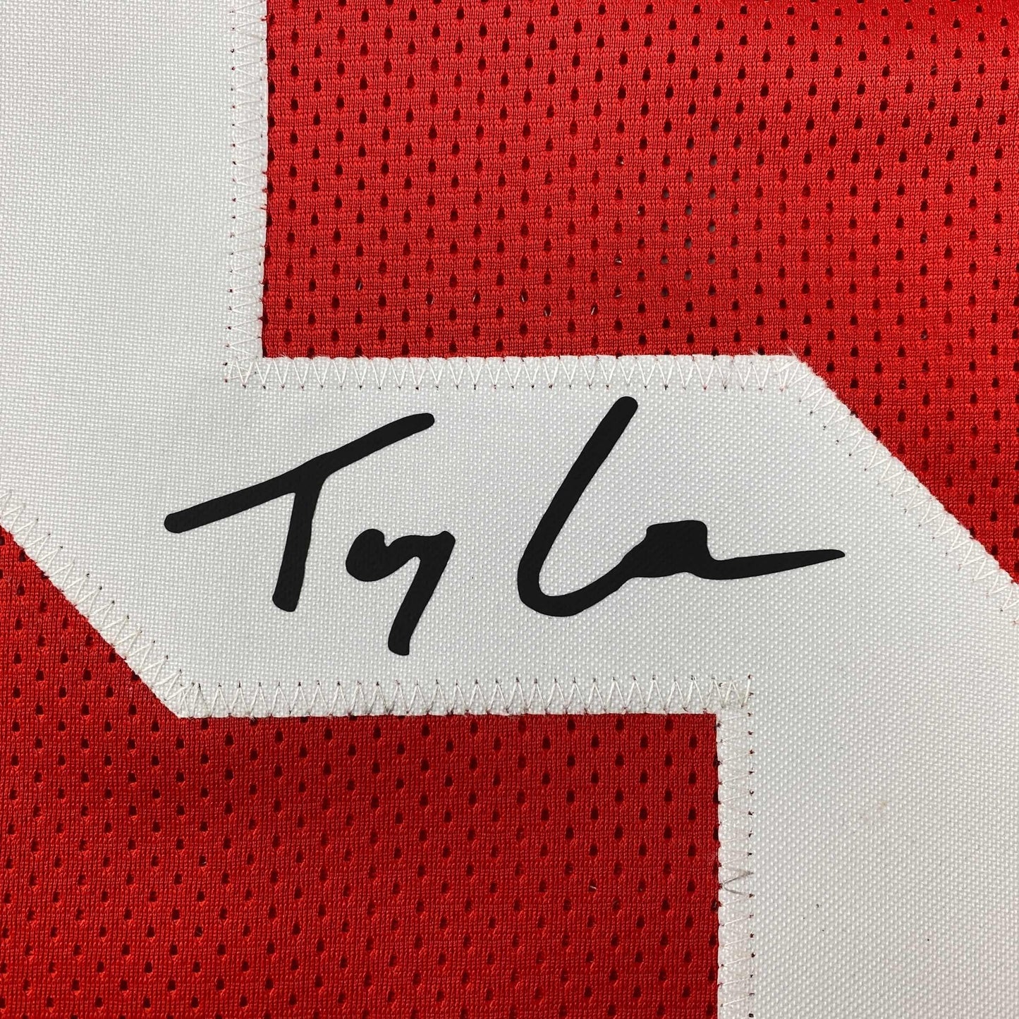 Facsimile Autographed Trey Lance San Francisco Red Reprint Laser Auto Football Jersey Size Men's XL