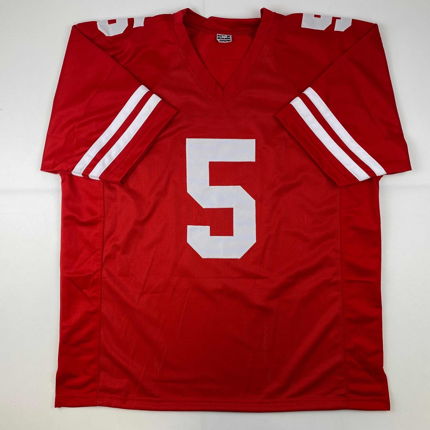 Facsimile Autographed Trey Lance San Francisco Red Reprint Laser Auto Football Jersey Size Men's XL