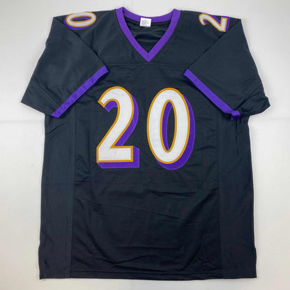 Facsimile Autographed Ed Reed Baltimore Black Reprint Laser Auto Football Jersey Size Men's XL