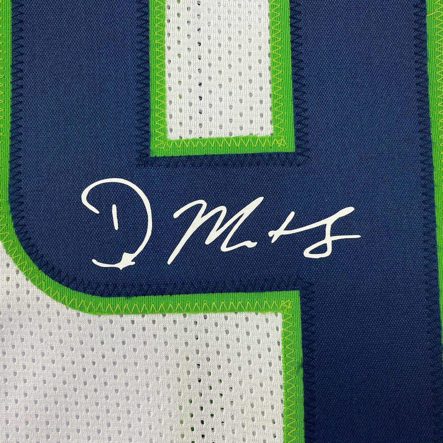 Facsimile Autographed D.K. DK Metcalf Seattle White Reprint Laser Auto Football Jersey Size Men's XL