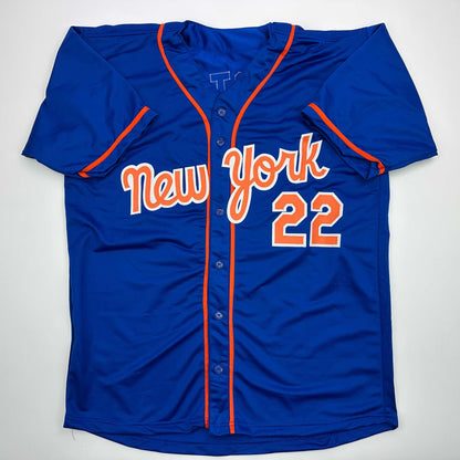 Facsimile Autographed Juan Soto New York Blue Reprint Laser Auto Baseball Jersey Size Men's XL