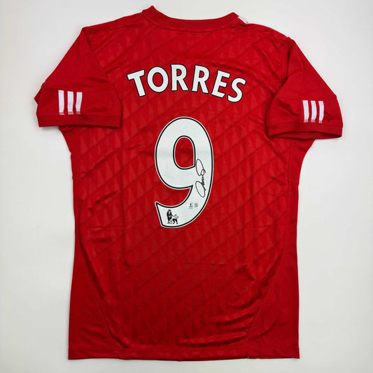 Autographed/Signed Fernando Torres Liverpool Red Soccer Jersey Beckett BAS COA