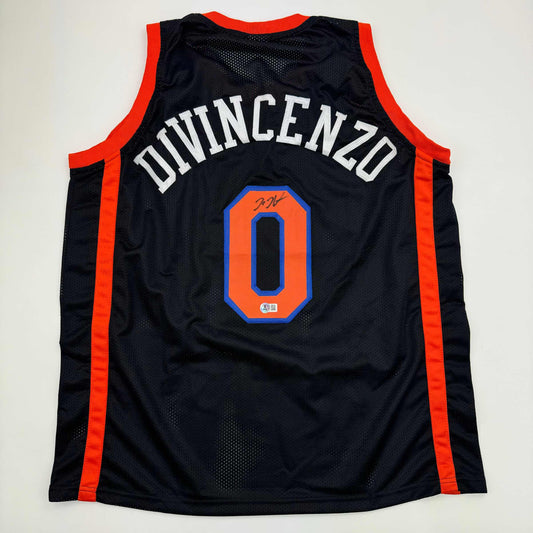 Autographed/Signed Donte Divincenzo New York Black Basketball Jersey Beckett BAS COA