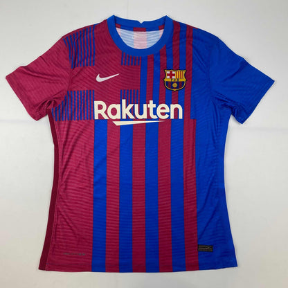 Autographed/Signed Sergio Kun Aguero FC Barcelona Red/Blue Soccer Futbol Jersey Beckett BAS COA