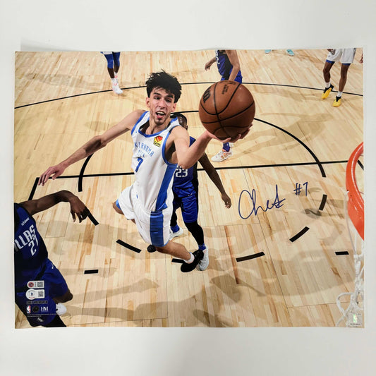 Autographed/Signed Chet Holmgren Oklahoma City Thunder 16x20 Basketball Photo Beckett BAS COA #2