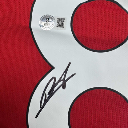Autographed/Signed Bruno Fernandes Manchester United Red Soccer Jersey Beckett BAS COA