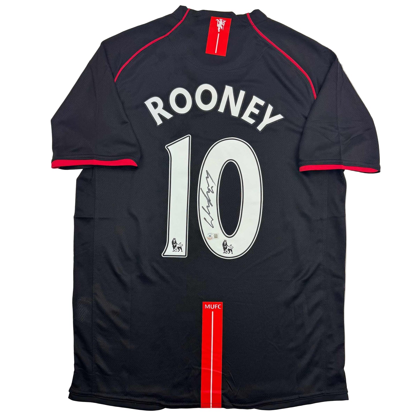Autographed/Signed Wayne Rooney Manchester United Black 2008 Soccer Jersey Beckett BAS COA