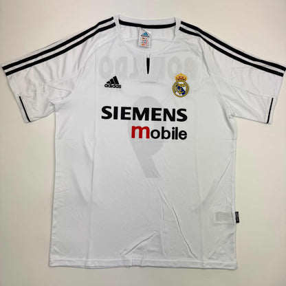 Autographed/Signed Ronaldo Nazario Real Madrid White Soccer Jersey Beckett BAS COA