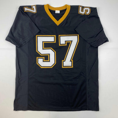 Facsimile Autographed Rickey Jackson New Orleans Black Reprint Laser Auto Football Jersey Size Men's XL