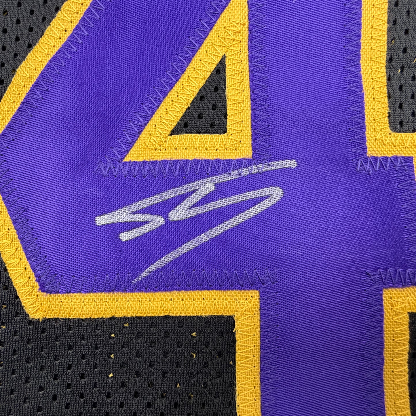 Autographed/Signed Shaquille Shaq O'Neal Los Angeles LA Black Basketball Jersey Beckett BAS COA