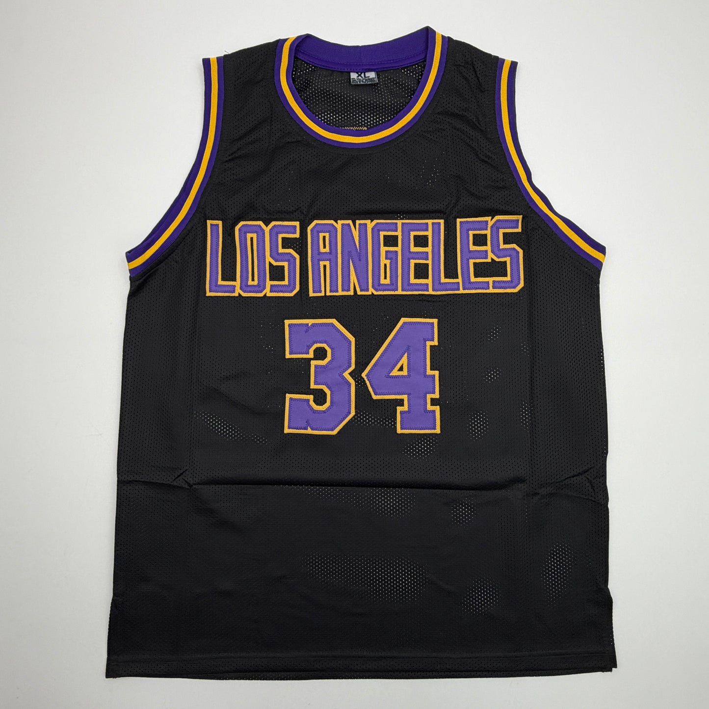 Autographed/Signed Shaquille Shaq O'Neal Los Angeles LA Black Basketball Jersey Beckett BAS COA