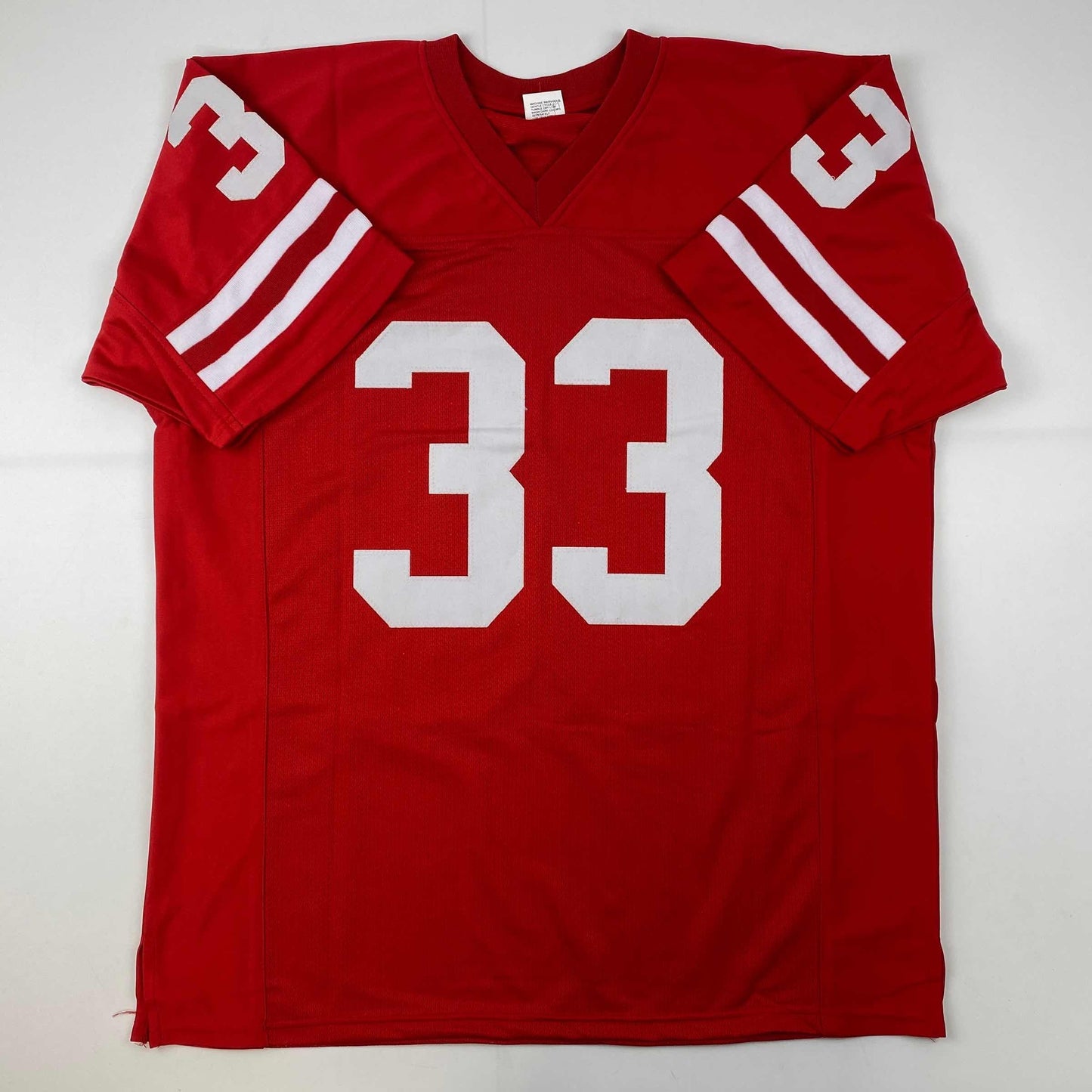 Facsimile Autographed Ron Dayne Wisconsin Red Reprint Laser Auto College Football Jersey Size Men's XL
